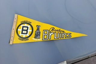Nhl Boston Bruins Vintage 69 72 Stanley Cup Champions Logo Hockey Pennant 12x29
