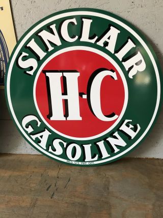 Antique Vintage Old Style Sinclair HC Gasoline Sign 2