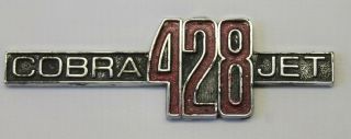 Vintage 428 Cobra Jet Emblem Medallion Plaque 1968,  Mustang,