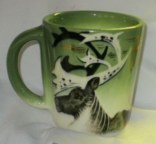 Vintage Sascha Brastoff Matthew Adams Signed Coffee Mug Alaska Caribou