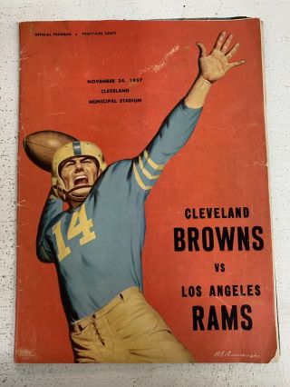 1957 Nfl Cleveland Browns Vs.  Los Angeles Rams Football Program