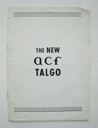 Vintage 1950s American Car & Foundry Company Acf Talgo Train Booklet