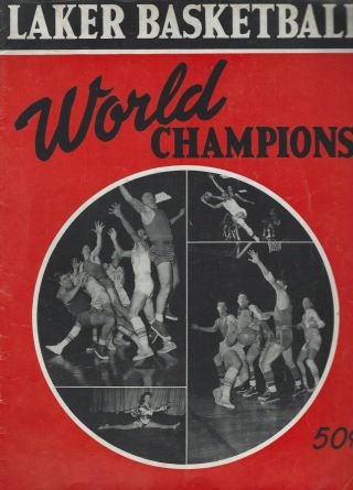 Rare 1951 Minneapolis Lakers Yearbook - Nba Champions George Mikan