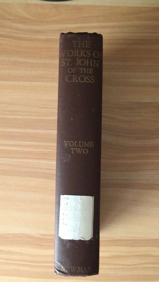 Vtg Catholic Book The Of St.  John Of The Cross Vol.  Ii 1949 Hardcover
