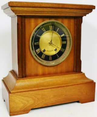 Large Antique French 14 Day Gong Striking Solid Walnut Mantel / Bracket Clock 3