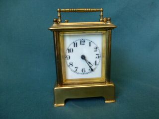 Antique Waterbury Clock Co Brass Carriage Clock With Alarm Runs