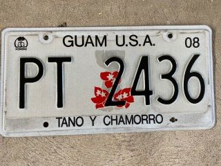 2008 Guam Usa License Plate " Pt "