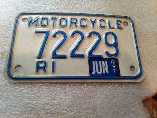 Vintage Rhode Island Motorcycle License Plate