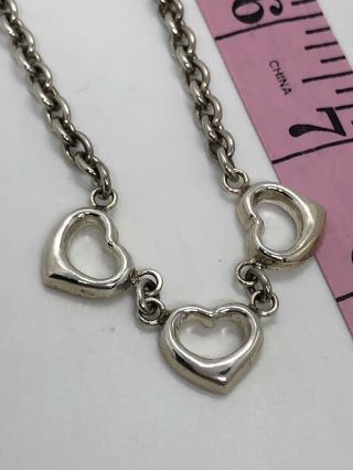 Vintage Sterling Silver.  925 Heart Necklace/ With Toggle Clasp