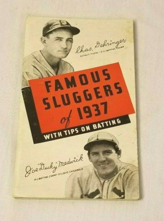 Vintage 1937 Louisville Slugger Famous Baseball Sluggers Yearbook