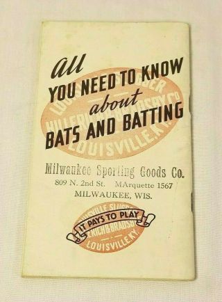 Vintage 1937 Louisville Slugger Famous Baseball Sluggers Yearbook 2