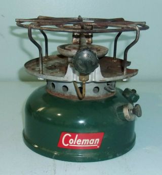 Vintage 1957 Coleman Sportster Single Burner White Gas Camp Stove