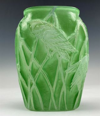 Antique Phoenix Consolidated Owl Bird Art Deco Sculptural Shelf Mantle Vase 007