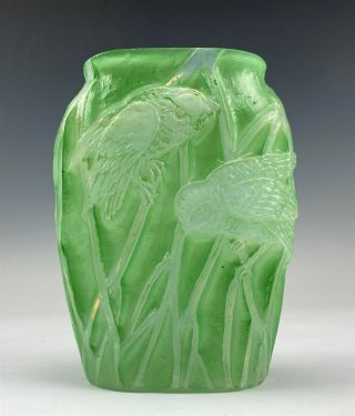 Antique Phoenix Consolidated Owl Bird Art Deco Sculptural Shelf Mantle Vase 007 3