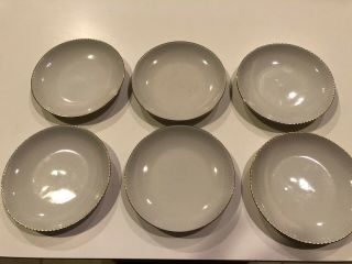 6 Vintage Jlmenau Von Henneberg German Porcelain Small Plates/saucers Gold Trim