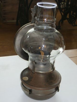Vintage Wall Mount Oil Lamp With Heat Reflector Barn Find