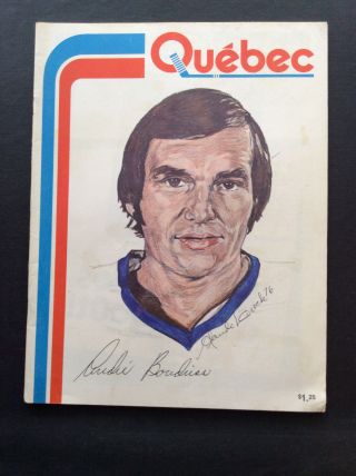 1976 - 77 Wha Quebec Nordiques Vs Birmingham Bulls Hockey Program French Vintage