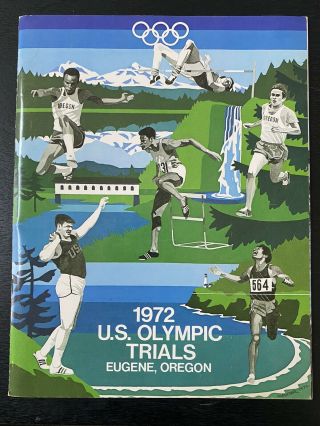 Vintage Rare 1972 U.  S.  Olympic Trials Program Eugene,  Oregon Pictorial