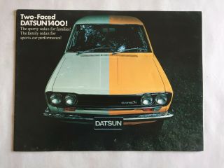 Vintage 1970 Nissan Datsun 1400 Advertising Sales Brochure