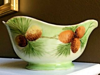 Antique Reinhold Schlegelmilch Rs Prussia Hand Painted Germany Pine Cone Bowl