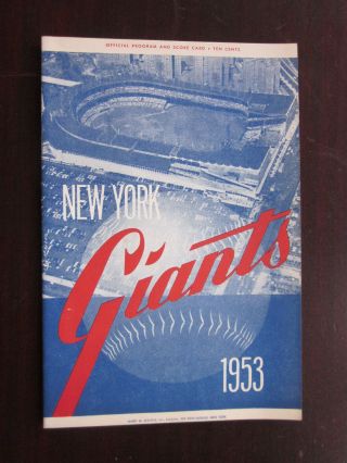 1953 N Y Giants Official Program And Score Card Al Worthington Autograp