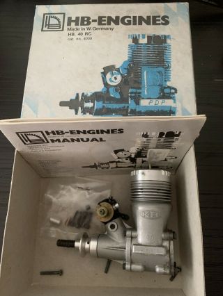 Vintage Hb - 40.  40 Pdp R/c Airplane Engine With Box And Documents