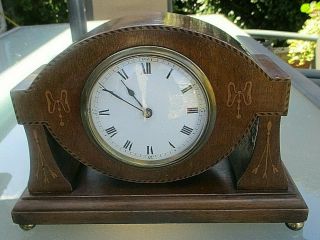 Antique / Vintage French 8 Day Mahogany Cased Mantel Clock In Good Order