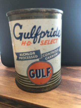 Gulfpride Hd Select Miniature Oil Can Vintage Gulf