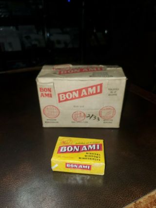Vintage Bon Ami Soap Bar Store Display Counter Box & 8 Bard
