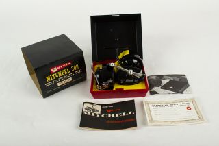 Pre 1971 Garcia Mitchell 300 Spinning Reel Box Set Yellow Insert,  Spool