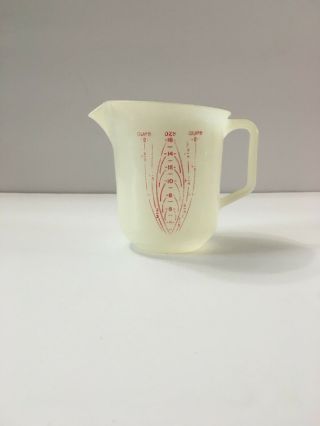 Vintage Tupperware Measuring Cup 2 16oz Red Letters Lettering