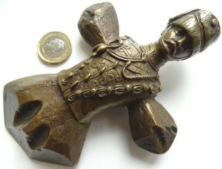 Antique 19th Century Bronze Maquette Of A British Army Hussar / Paperweight 5 "