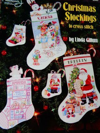 Vintage Cross Stitch Patterns Christmas Stockings By Linda Gillum 11 Designs