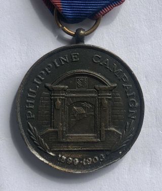 1899 - 1903 US Marine Corps Philippines Campaign Medal Vintage 2