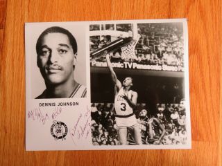 Retired Dennis Johnson No.  3 Signed Boston Celtics 8x10 B&w Photo Pal Big Mike
