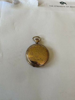 Seth Thomas Scare Tutone Antique Pocket Watch 6 Size Gold Fill Hunting Case Runs