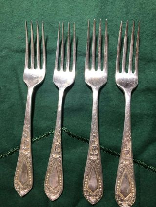 4 Stieff Betsy Patterson Sterling Silver Forks 6 7/8