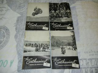4 Vintage Harley Davidson Motorcycle The Enthusiast 1941 43 45 Club Magazines