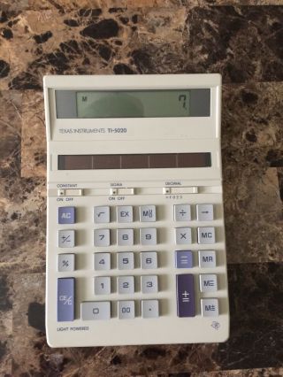 Vintage Texas Instruments Ti - 5020 Light Powered Electronic Calculator A1
