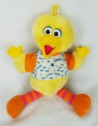 Vintage Sesame Street Big Bird Talking Peek A Boo Plush Playtime 16 " Tyco