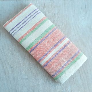 Towel Stripes Rainbow Kitchen Tea Dishtowels Towels Linen Cotton Fabric Vintage