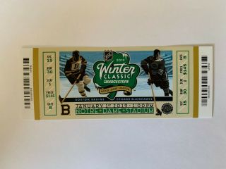 2019 Winter Classic Ticket Stub - Chicago Blackhawks Vs.  Boston Bruins