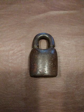 Antique Vintage Padlock Cast Iron.  Old Jail Style Lock