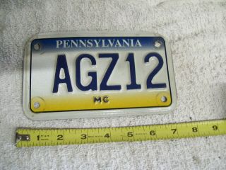 Pennsylvania 2000;s Motorcycle License Plate Agz12 - Expired
