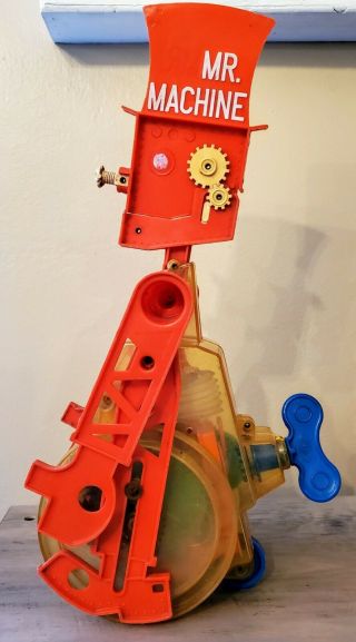 Vtg 1961 1977 Ideal Toy Corp.  Mr Machine Whistle Walks Wind Up Key Robot