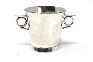 A Quality Antique Vintage C1912 Solid Silver Twin Handled Tot Cup Trophy