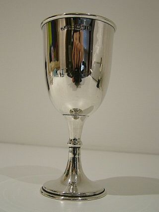 Good Quality Hm1945 Antique Solid English Silver Chalice Cup Trophy Goblet 297