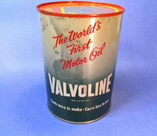 Vintage Valvoline Motor Oil Can Metal Quart