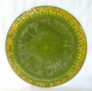 Higgins Mid Century Modern Art Glass Platter Sunburst Tray 13 ¼”