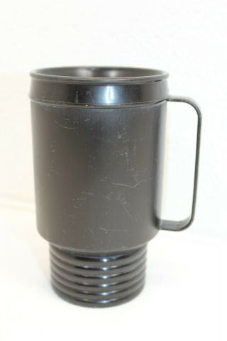 Vintage 12 Oz Aladdin Insulated Travel Coffee Cup Mug All Black No Lid